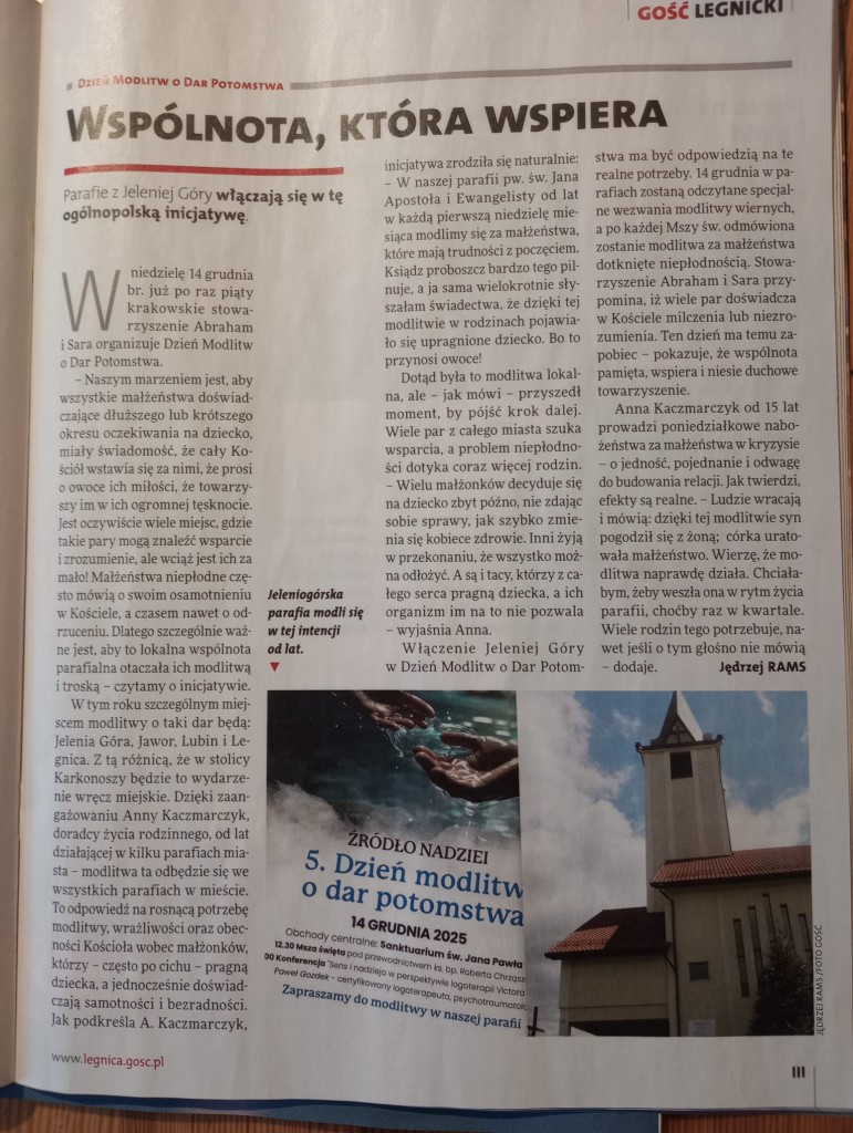 Dzień Modlitw o dar potomstwa w Legnicy